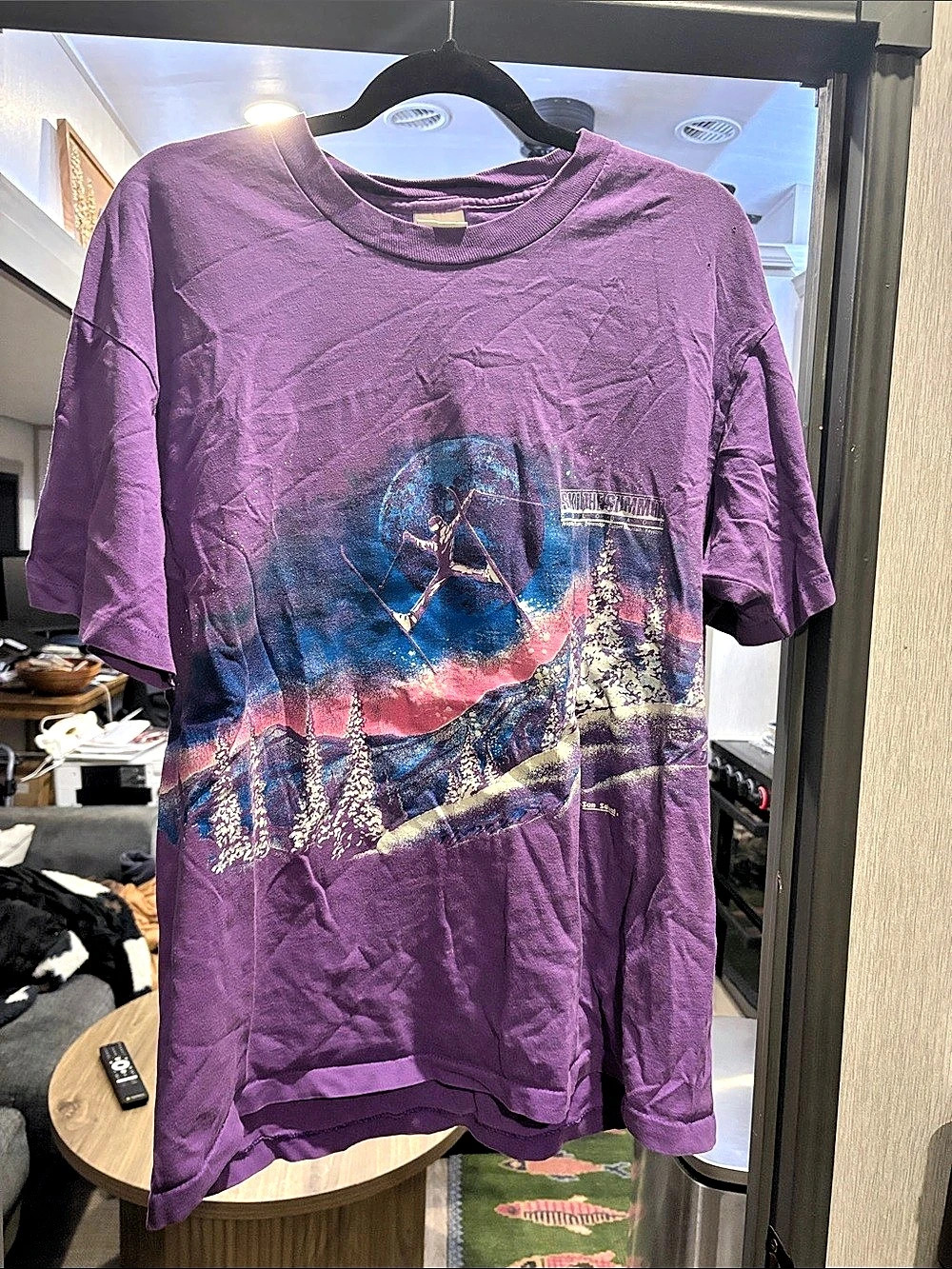 Vintage SKI Graphic Short Sleeve Tee in Purple
